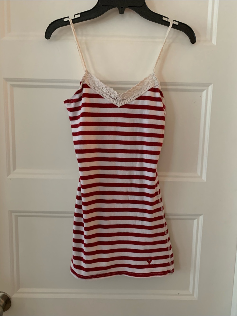 J.O&CO, women's Red & White Striped Lace-Trim Cami
